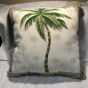 Tropical Palm Tree Throw Pillow 17x17 Beach decor